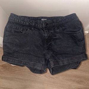 Urban Outfitters BDG Black Denim Cuffed Mid Rise Shortie Shorts
